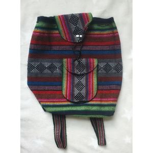 Handmade southwestern aztec sarape colorful backpack